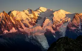 Massif du Mont-Blanc coucher de soleil